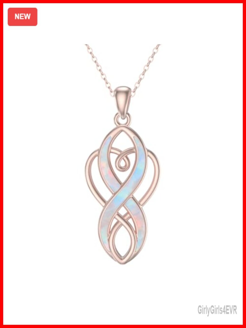 925 Sterling Silver Opal Celtic Knot Necklace Irish Pendant Jewelry Gift